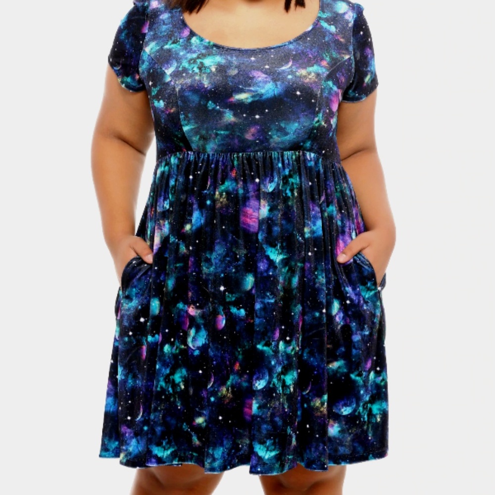 VELVET GALAXY BABYDOLL DRESS